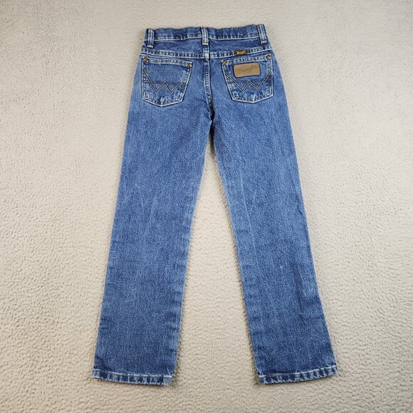 Wrangler Jeans Boys 9 Regular Blue Straight Leg Classic Denim Adjustable Waist - Picture 2 of 11